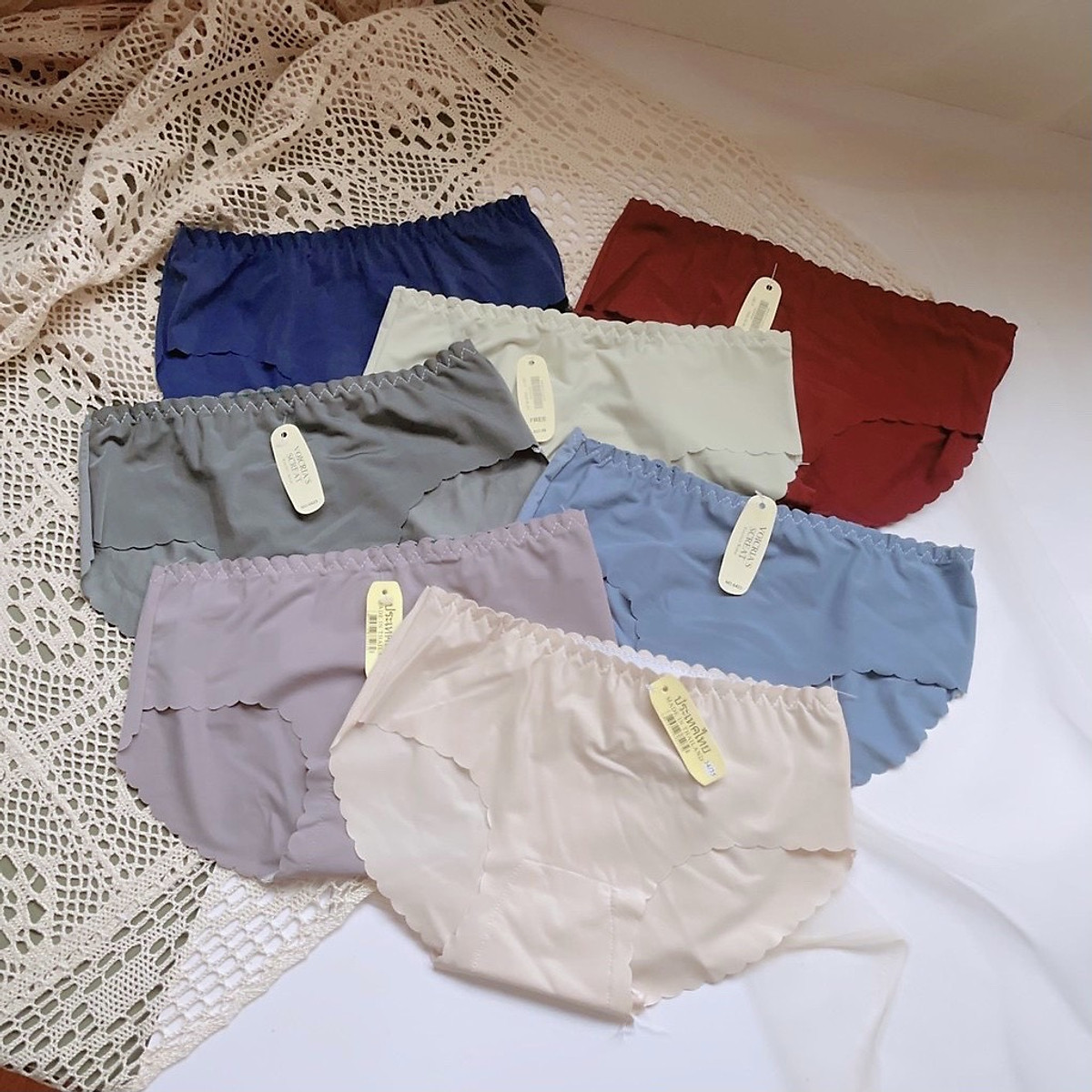 Combo 10 quần lót su viền sóng Free size