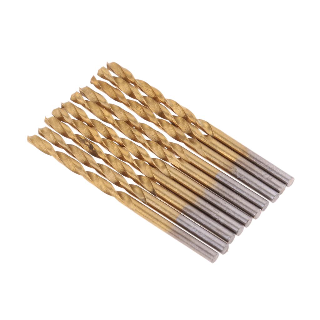 100 Pieces HSS Titanium Drill Bit Set Twist Drill Straight Shank 1.0mm-3.0mm
