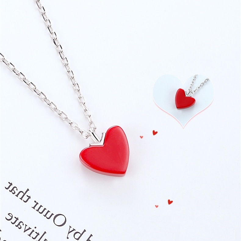 Bộ trang sức thời trang nữ trái tim đỏ