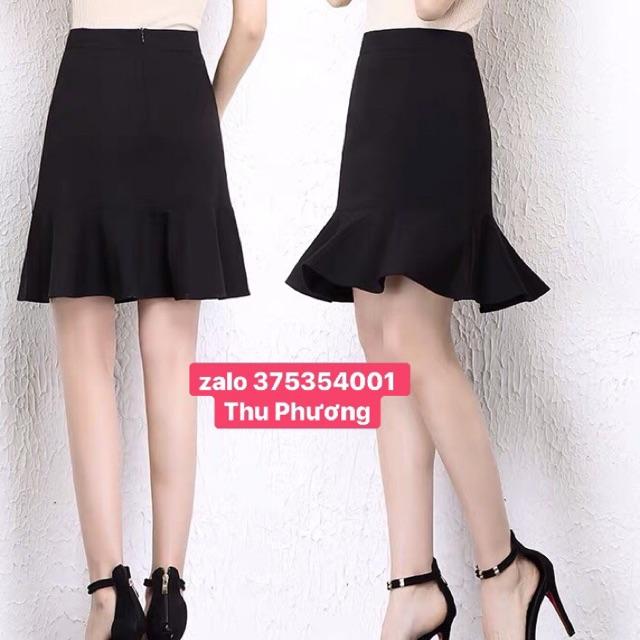 Chân váy đuôi cá có khoá séc kéo dài 55cm chớm gối thời trang công sở nữ