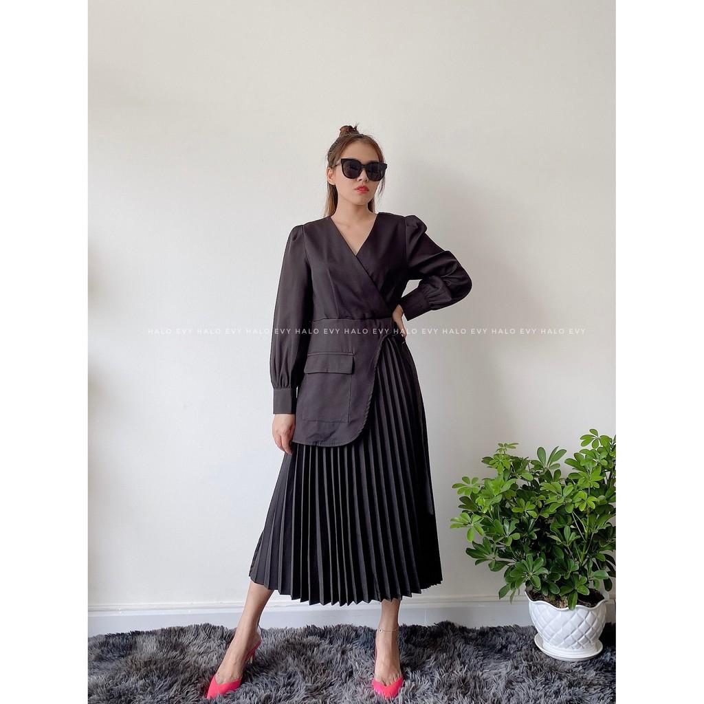 Đầm xếp ly phong cách hàn quốc sang trọng và thanh lịch