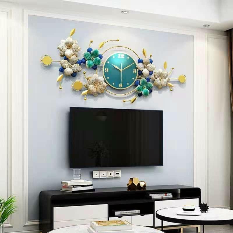 Đồng Hồ Treo Tường,Trang Trí Nhà Của Mã 2905 hoạ tiết Hoa Xuân-Kt 100*45cm-Decor tường đẹp,giá rẻ,quà tặng ý nghĩa