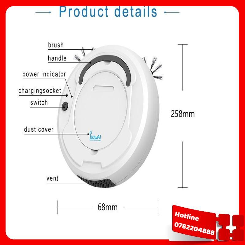 Robot Hút Bụi Tự Động Thông Minh-Sạc Qua Cổng Usb-Máy Hút Bụi Mini 3 Trong 1 Quét,Hút,Lau Nhà - Robot Tự Lau Nhà Thông Minh Clean Robot, Máy Hút Bụi Tự Động Thông Minh - Loại Tốt