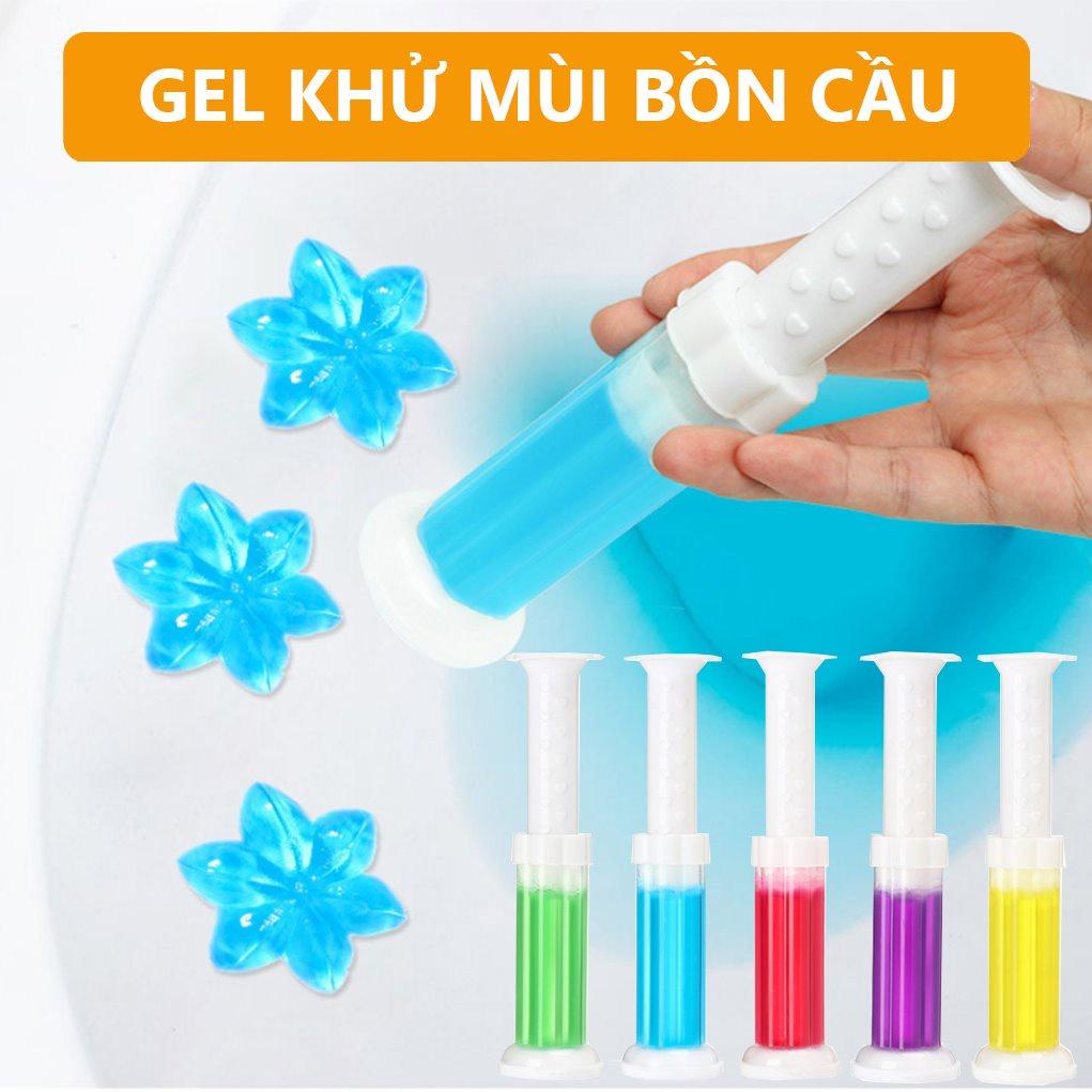 Gel Thơm Làm Sạch Khử Mùi Vệ Sinh Diệt Khuẩn Khử Trùng Hình Bông Hoa Giúp Bồn Cầu Luôn Sạch Sáng Bóng , Mùi Thơm Dễ Chịu