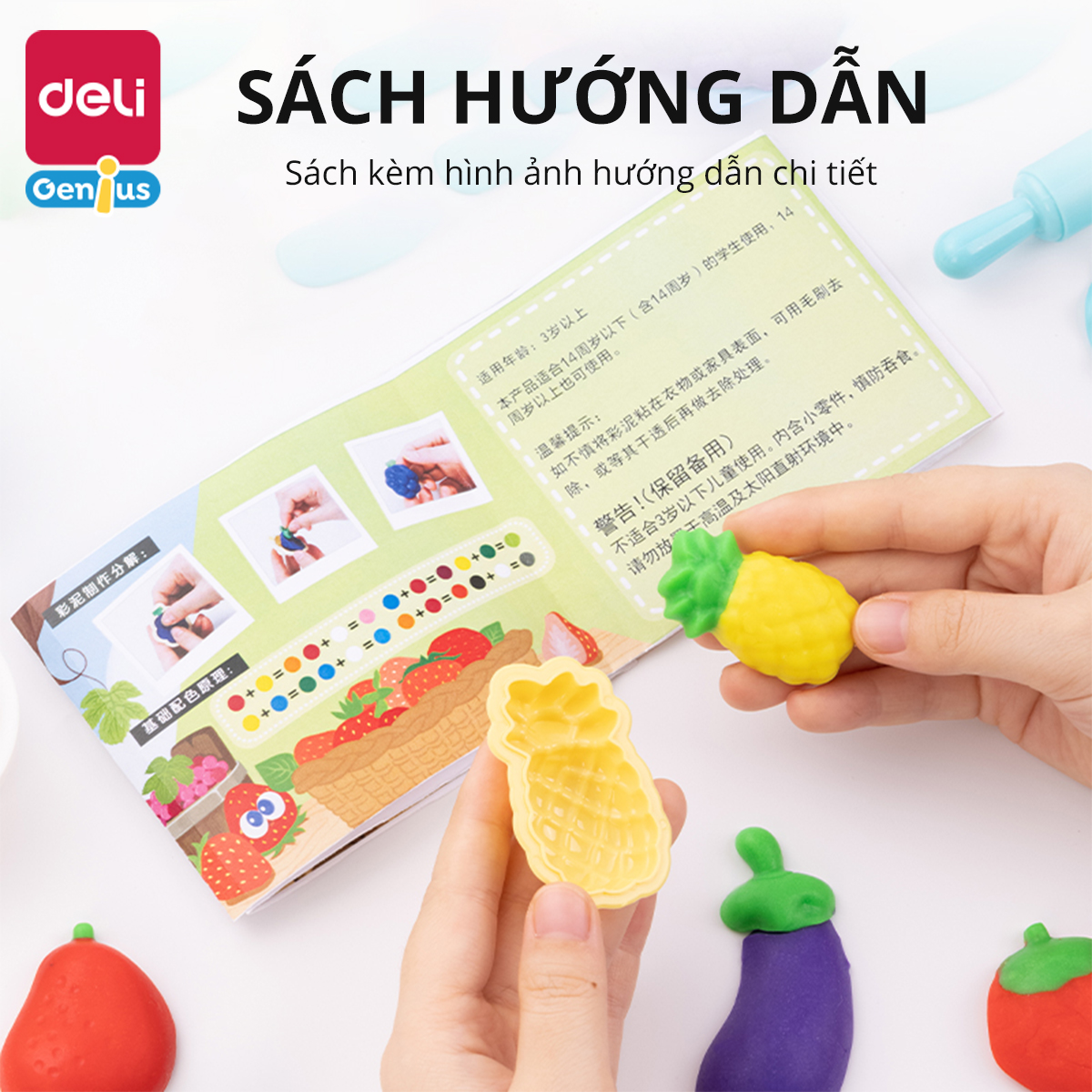 Đất Nặn Làm Bếp Làm Kem Mì Cùng Bé Khuôn Và Máy Thủ Công Deli - Đồ Chơi Giáo Dục Nhập Vai Thông Minh Cho Bé - 67801 67802 67805 YC