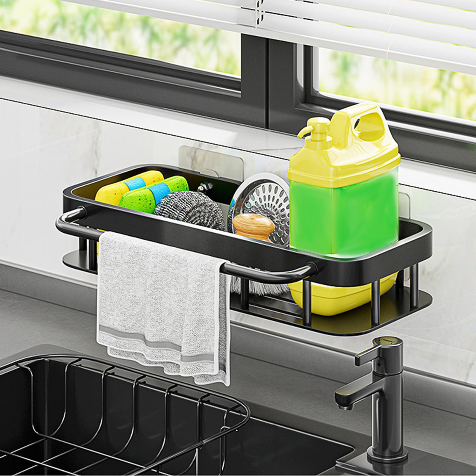 Wall Mounted Sink Caddy Kitchen Sink Organizer for Bathroom Kitchen Soap