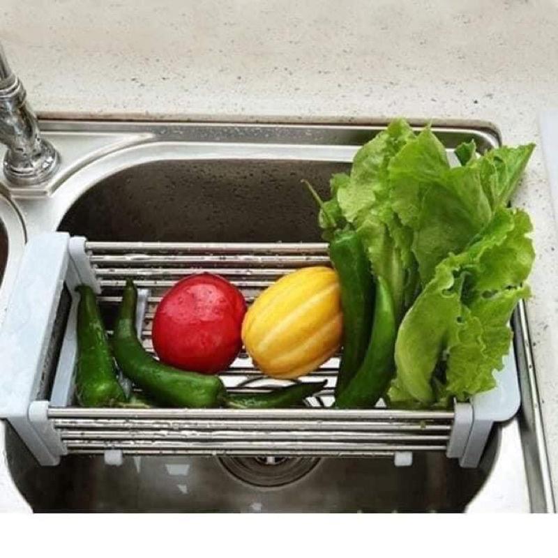 KHAY INOX GÁC BỒN RỬA BÁT RÚT GỌN