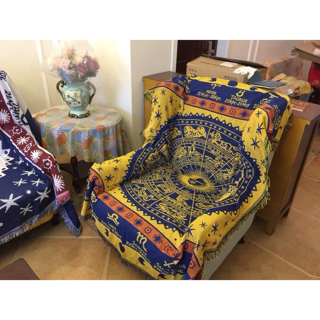 Thảm vintage, Thảm thổ cẩm kích thước 180x230 Cung Hoàng Đạo