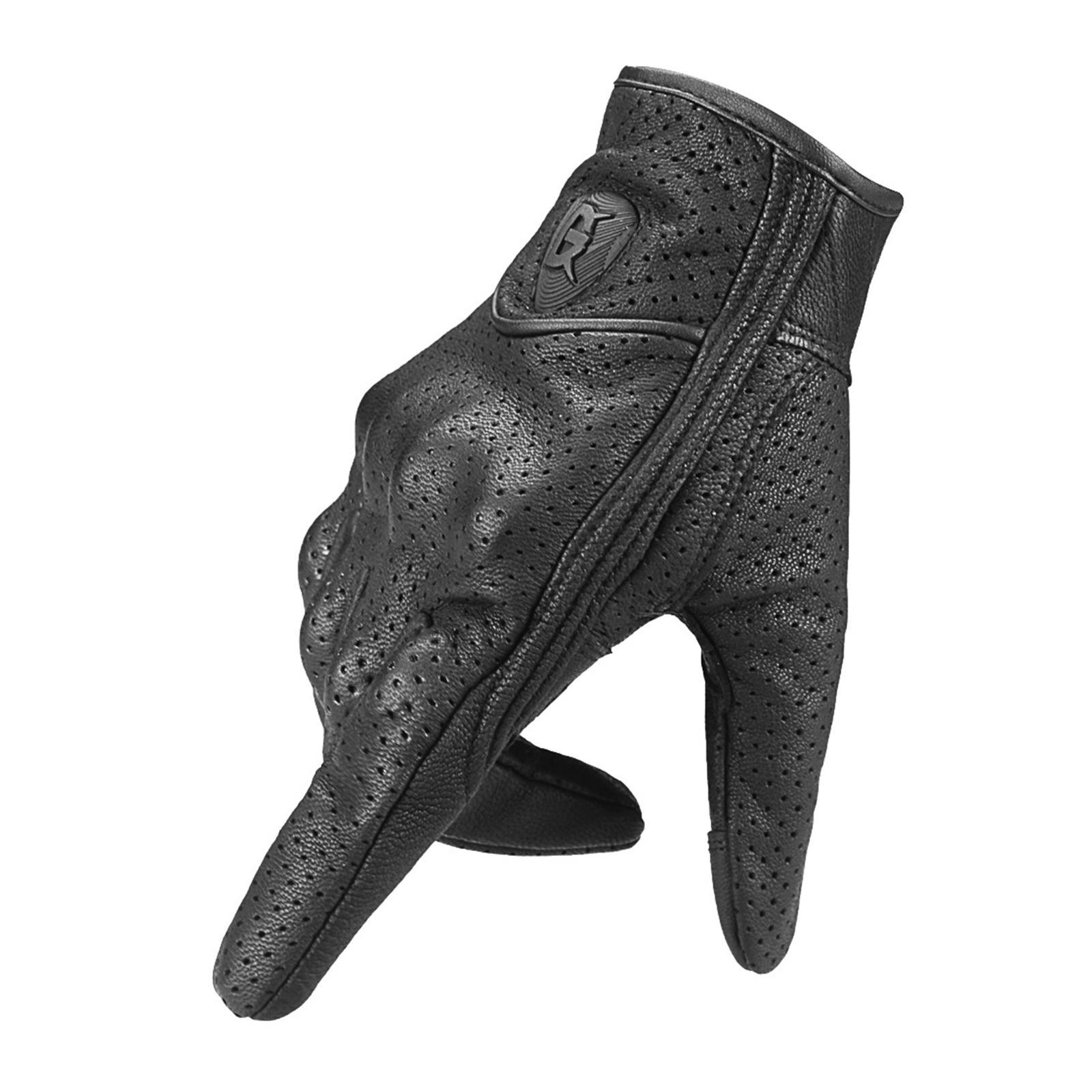 Leather Motorbike Gloves Summer Full Finger Touchscreen for Men Women