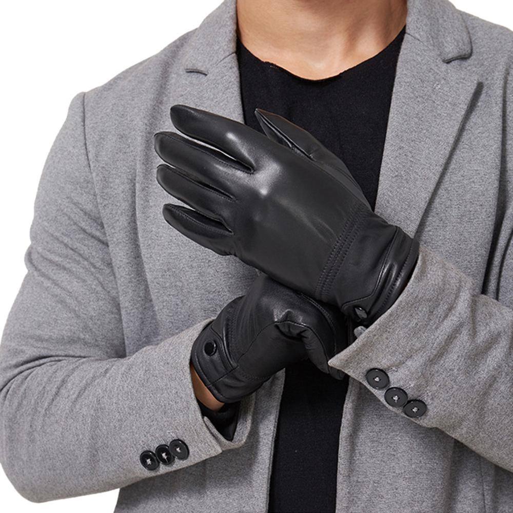 Găng Tay Da Cừu Mùa Đông Giữ Ấm Chống Nước Cho Nam