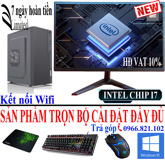 Bộ máy tính để bàn VLimited Cao Cấp i7/8G/ SSD/HDD/Màn dùng Văn Phòng, GAME sản phẩm trọn bộ - Hàng chính hãng