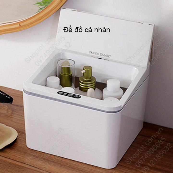 Hộp để rác mini cảm biến thông minh, tự động đóng mở nắp, để rác, để đồ cá nhân, để đồ nhà bếp, để đồ nhà tắm đa năng