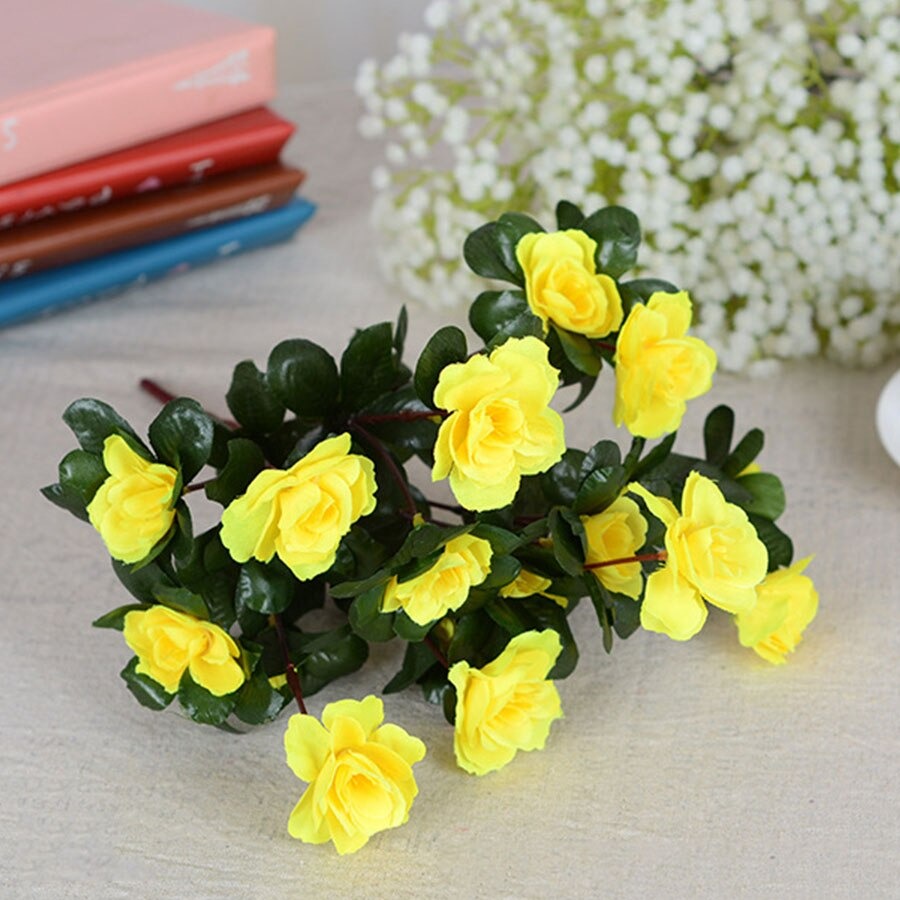 Cụm hoa đỗ quyên giả - dài 40cm - 12 nhánh - Cây giả, hoa lụa trang trí nhà cửa