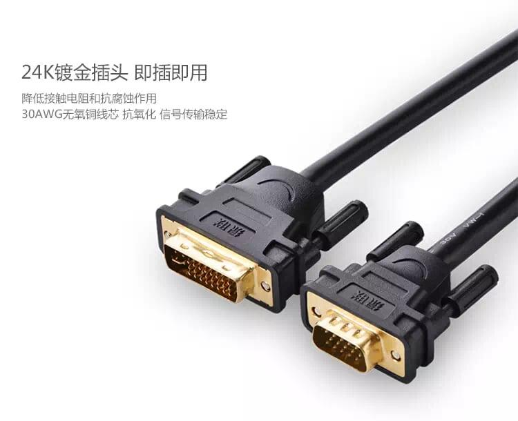 Ugreen UG11618DV102TK 3M màu Đen Cáp chuyển đổi DVI 24 + 5 sang VGA - HÀNG CHÍNH HÃNG