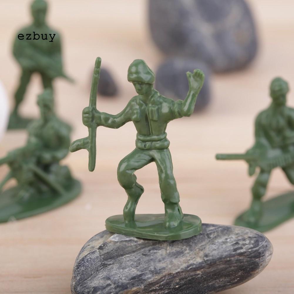 【EY】100Pcs Military Plastic Simulation Army Soldiers Model Kids Toy Collection Gift