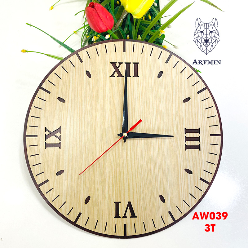AW039 - Đồng Hồ Gỗ Decor Tân Cổ Điển – Đồng Hồ Treo Tường Trang Trí Sang Trọng