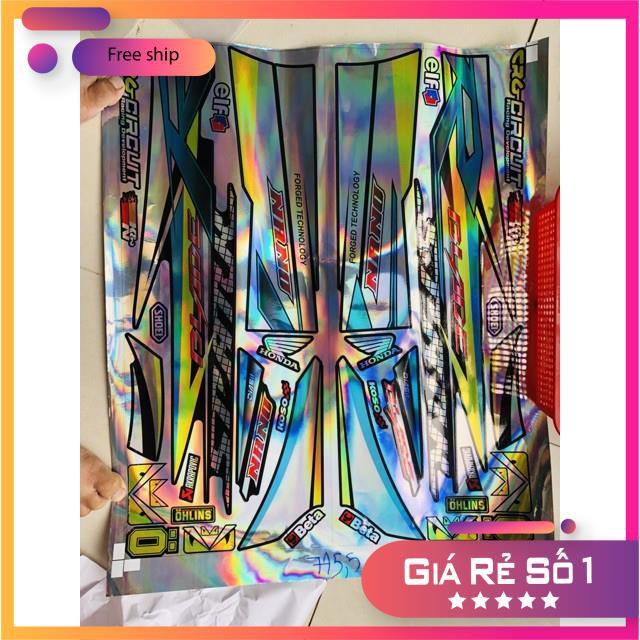 Trọn bộ tem rời dành cho xe Wave Blade 110 Crom 7 màu titan