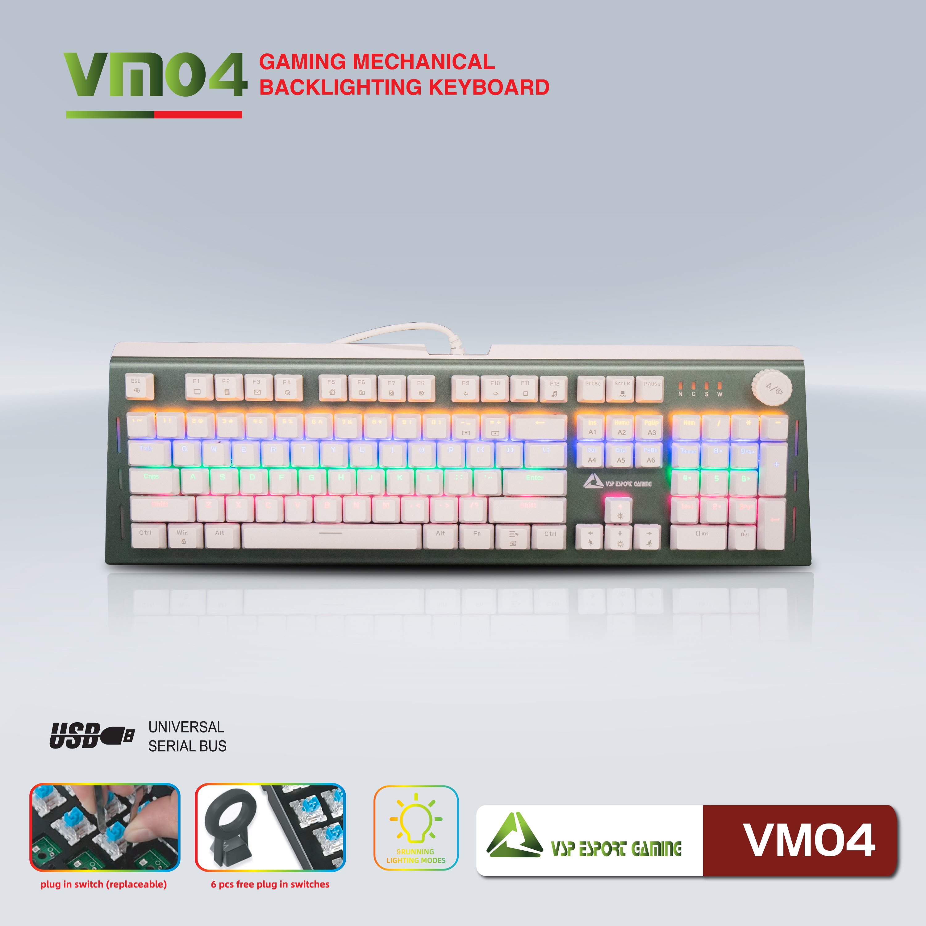 Bàn phím VSP eSport Gaming VM04 - JL - HÀNG CHÍNH HÃNG