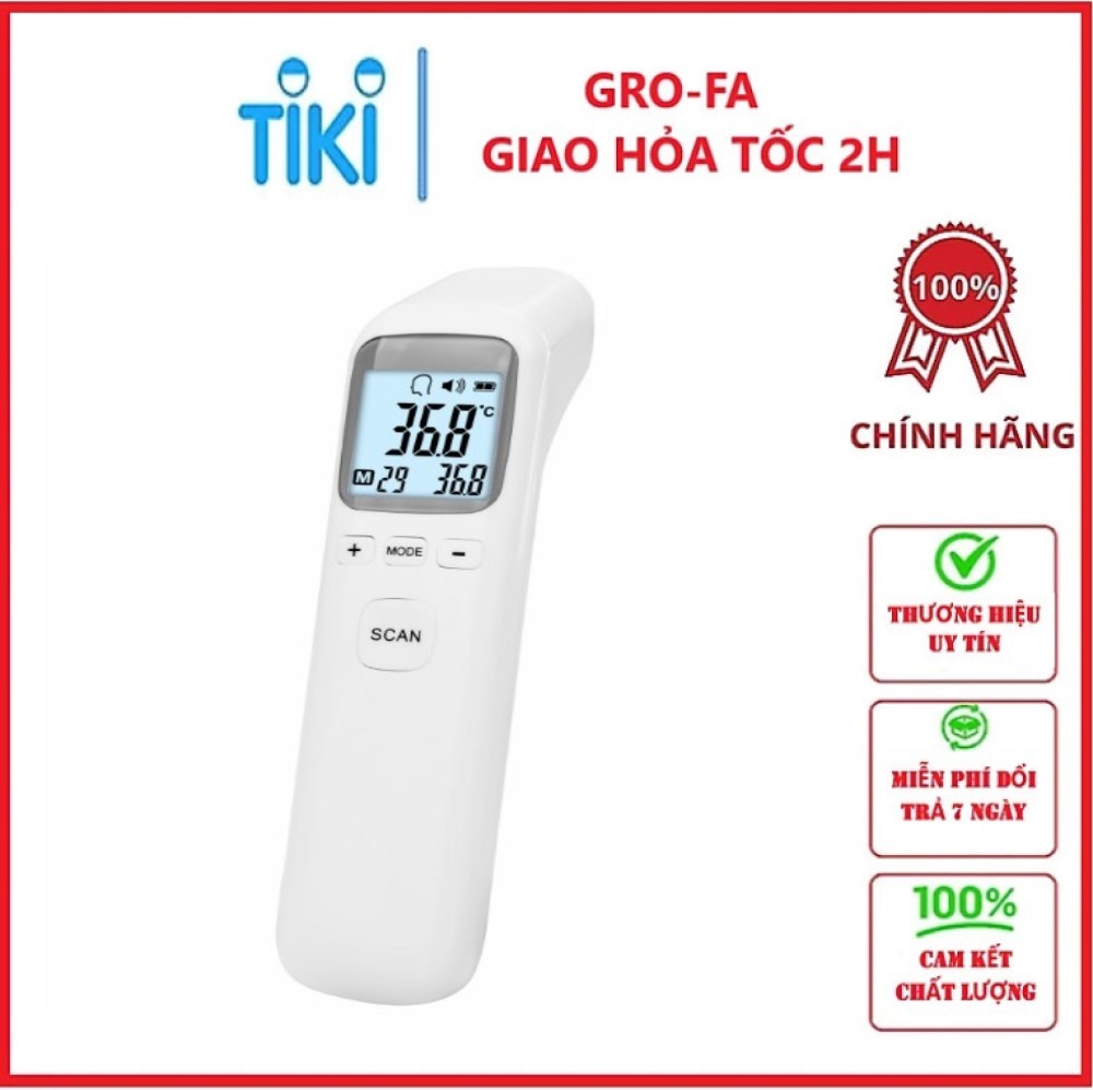 Nhiệt Kế Hồng Ngoại , Đo Không Tiếp Xúc - Cảnh Báo Sốt -- Tặng Kèm 1 Cặp Pin - Hàng chính hãng