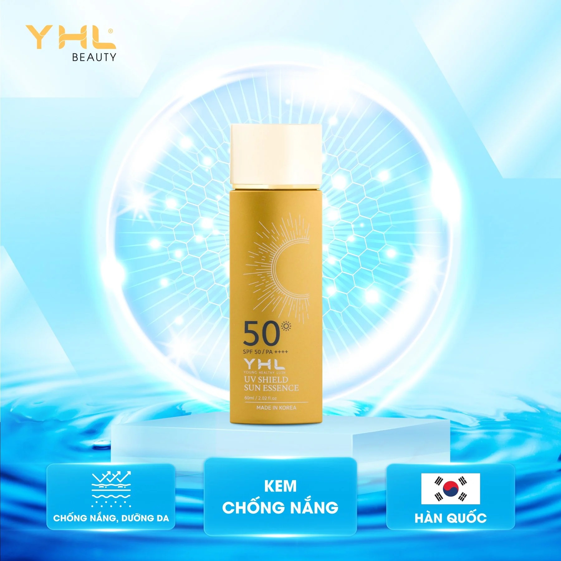 Kem Chống Nắng Giúp Dưỡng Ẩm Và Chống Nắng Vượt Trội Cho Da YHL Beauty 60ml