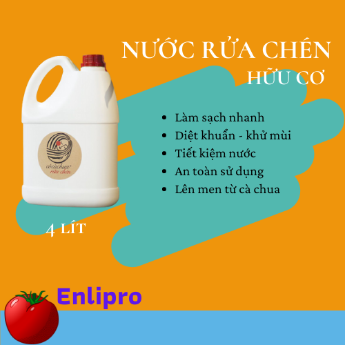 NƯỚC RỬA CHÉN ORGANIC – KHÔNG HÓA CHẤT CÔ CÀ CHUA 4 lit