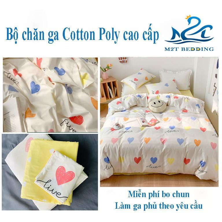 Bộ chăn ga gối Màu Pastel M2T bedding drap cotton poly Hàn Quốc mùa tình yêu đủ size