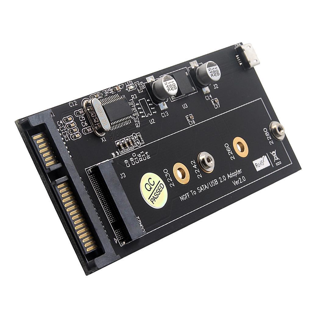M.2 NGFF to SATA Converter Card For 2230/2242/2260/2280mm M.2 SSD Hard Drive