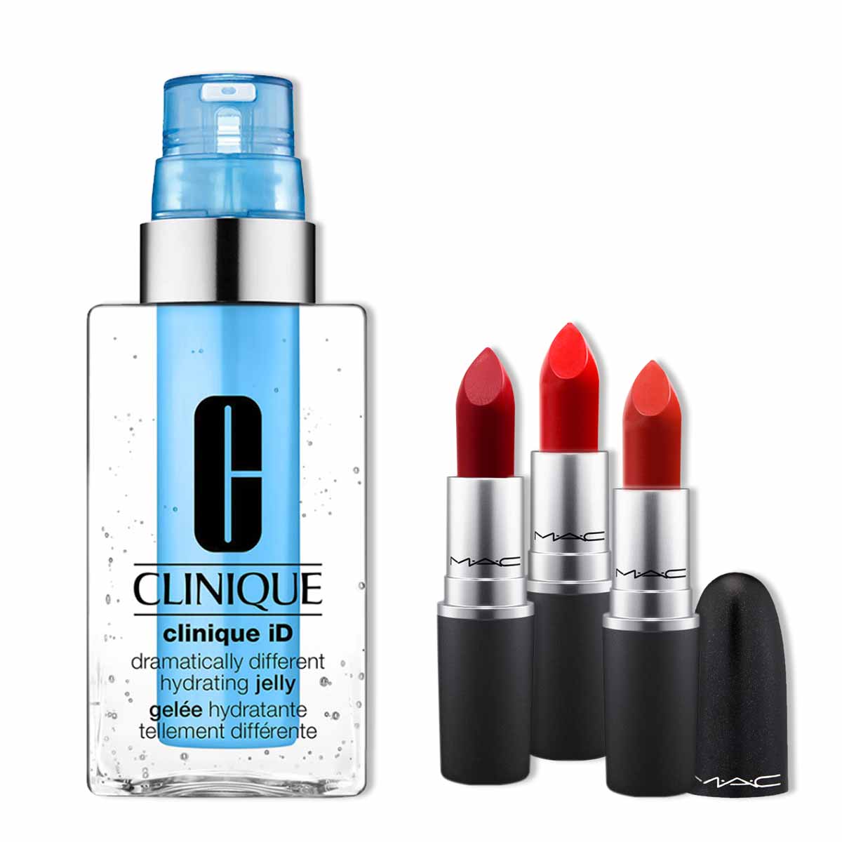 Gel Dưỡng Da Clinique ID Dramatically Different Hydrating Jelly 115ml + Tinh Chất 10ml + Tặng 1 Thỏi Son M.A.C Màu Ruby Woo/Lady Danger/Chili