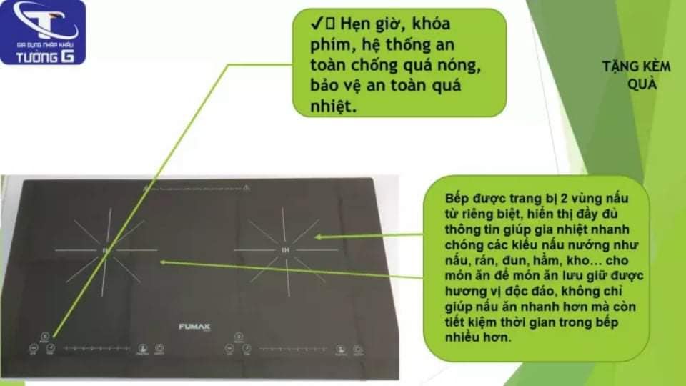 Bếp Từ Đôi Fumak FM-IC2000 Mặt kính cường lực, hệ thống cảm ứng, công suất 4000W - Hàng Chính Hãng