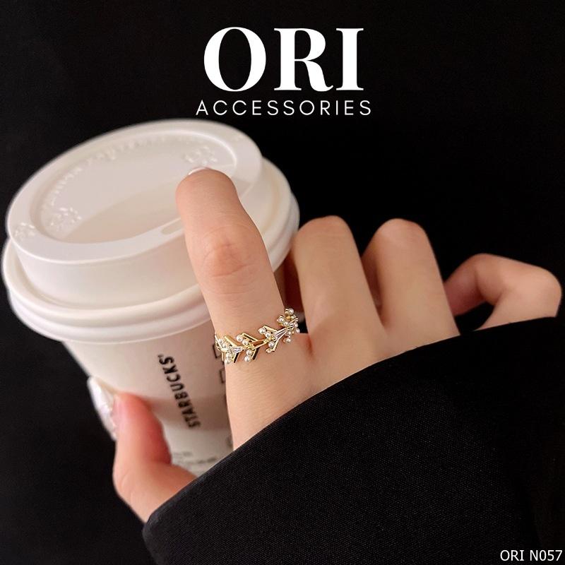 Nhẫn nữ Freesize pha lê đính ngọc Silas độc đáo thời trang ORI ACCESSORIES N057