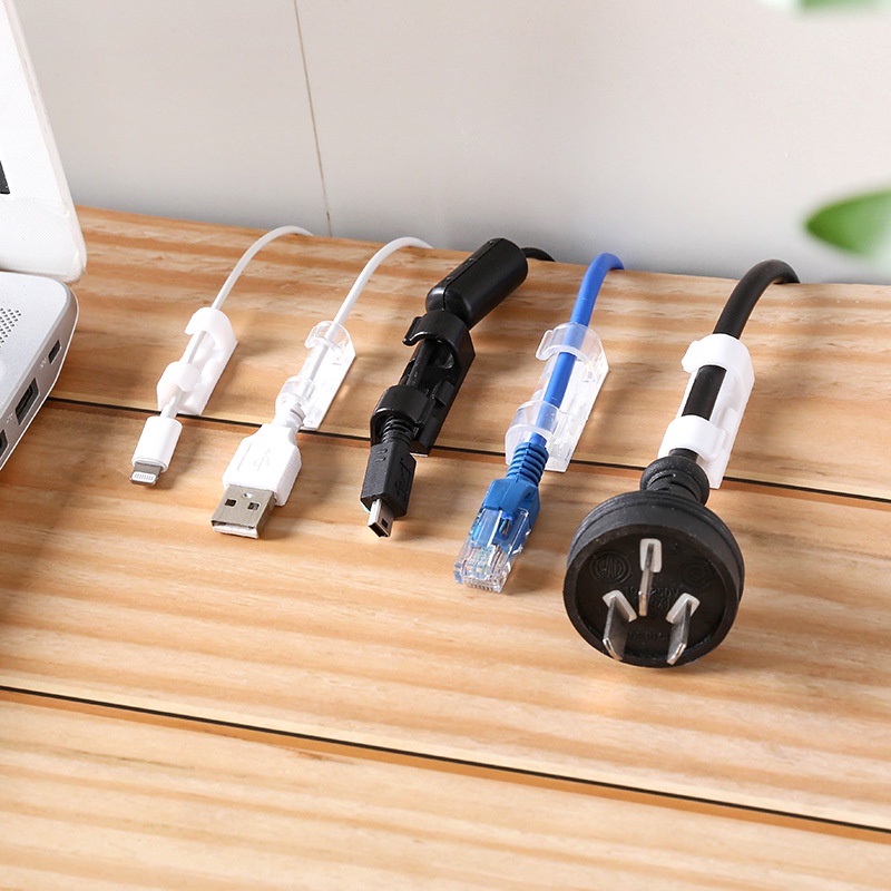 Nẹp Cố Định Dây Điện Kẹp Giữ Cáp Sạc Nẹp Dây Điện Chống Rối Dán Tường