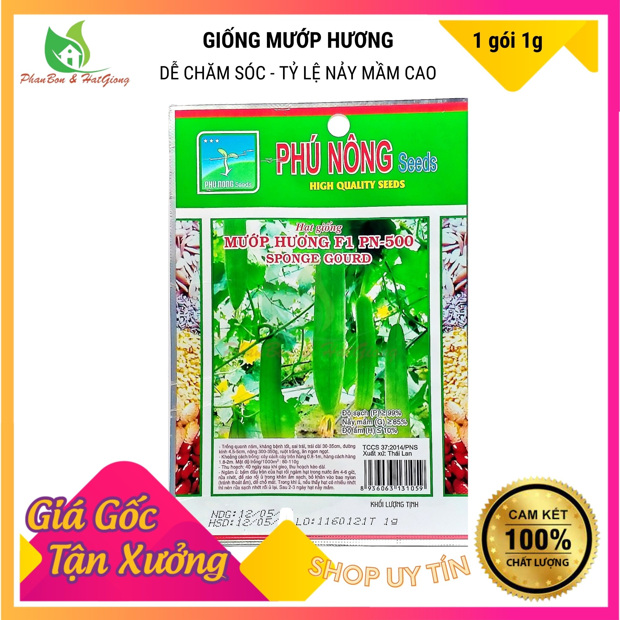 Hạt Giống Mướp Hương F1 - Phú Nông Seeds - Shop Phân Bón và Hạt Giống