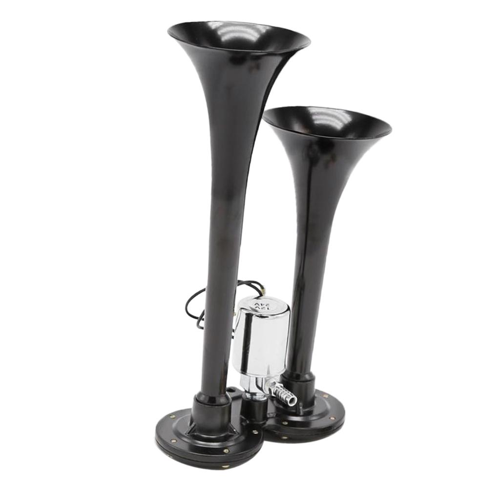 Car Motorcycle 150dB Dual Trumpets Train Air Horn with Electric Solenoid