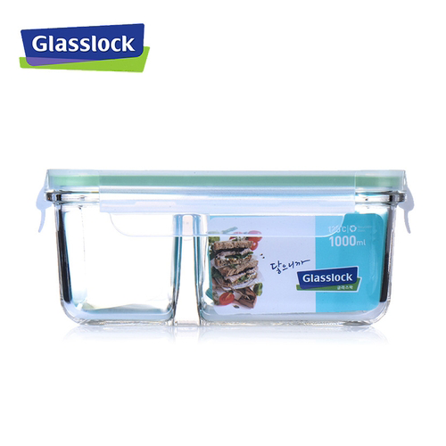 Hộp Thủy Tinh Hình Chữ Nhật 2 Ngăn Glasslock MCRK100