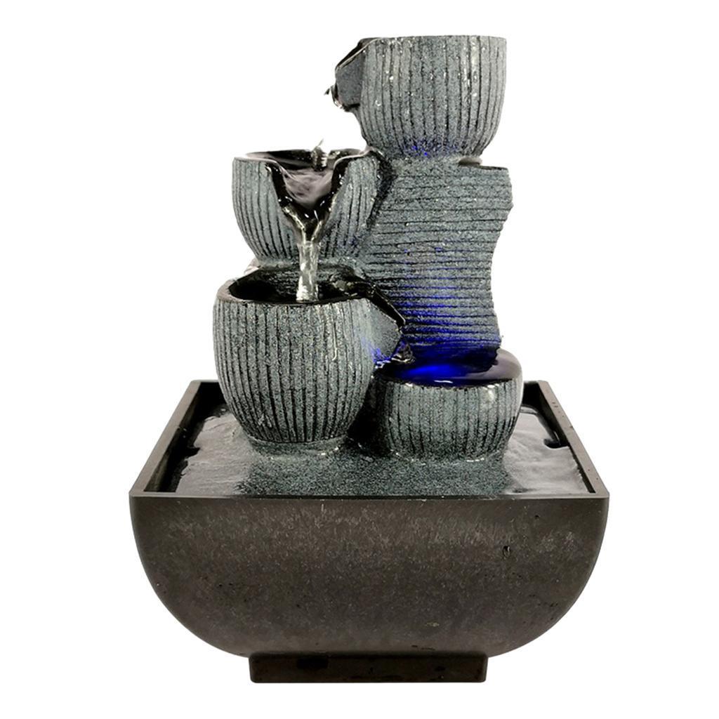 Water Fountain With LED Lights Desktop Fountain Home Decor Ornament