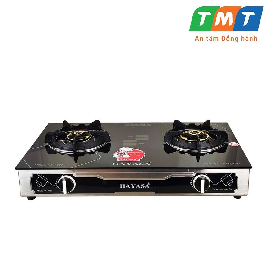 Bếp gas đôi cao cấp Hayasa HA-9000 kiềng gang rời, đầu đốt đồng mũ nguyên khối
