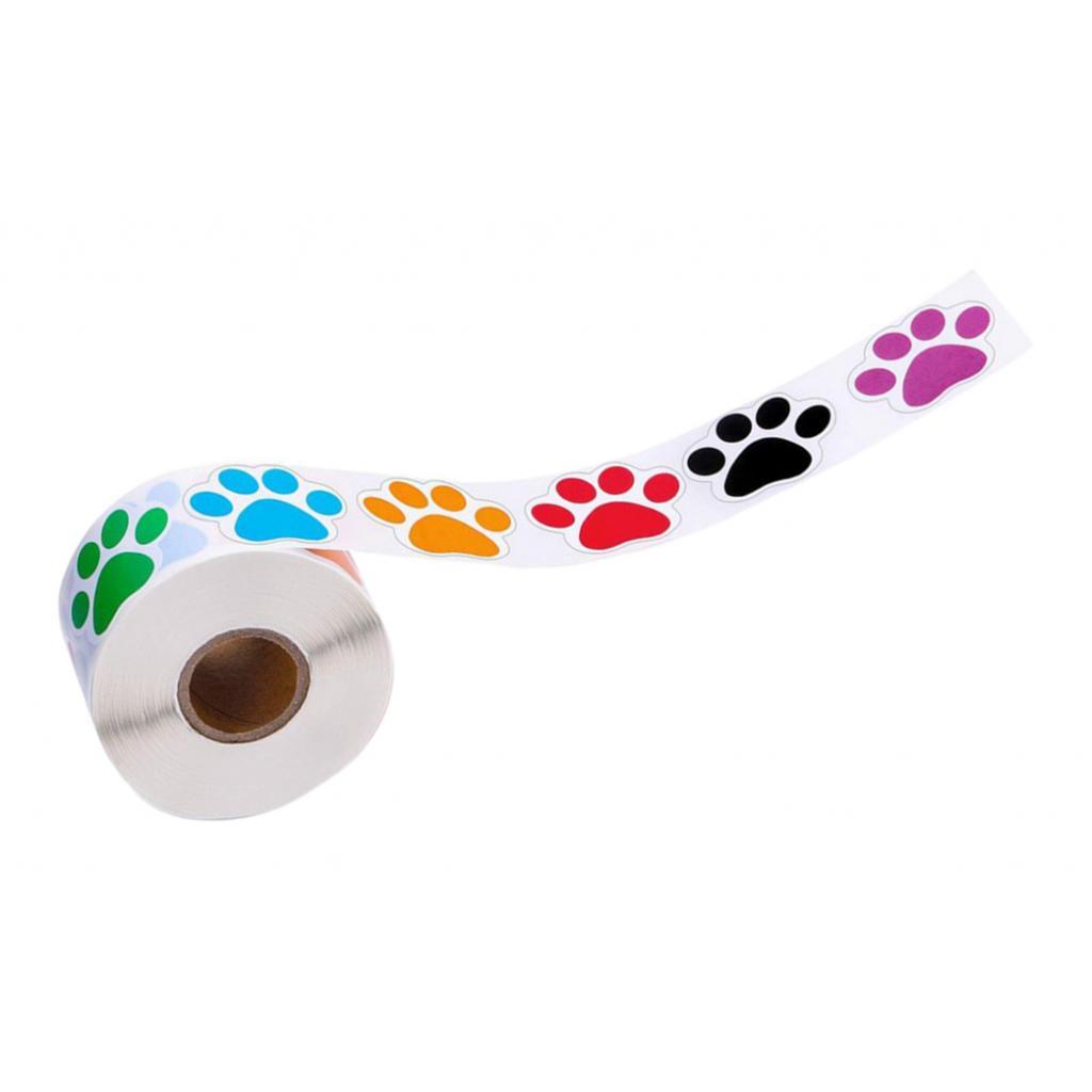 500 cái/cuộn giấy tự dính chú chó Paw dán đề can thêu Sò decors