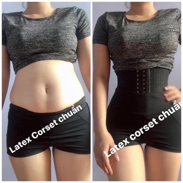 Đai Nịt Bụng corset latex giảm mỡ bụng siết eo 25 xương, Gen nịt bụng latex định hình sau sinh