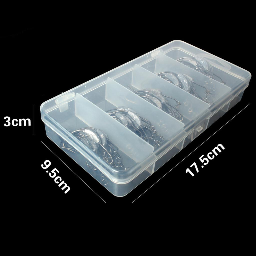 1 Box Weighted Fishing Hooks with Lead Spring 50 Pieces