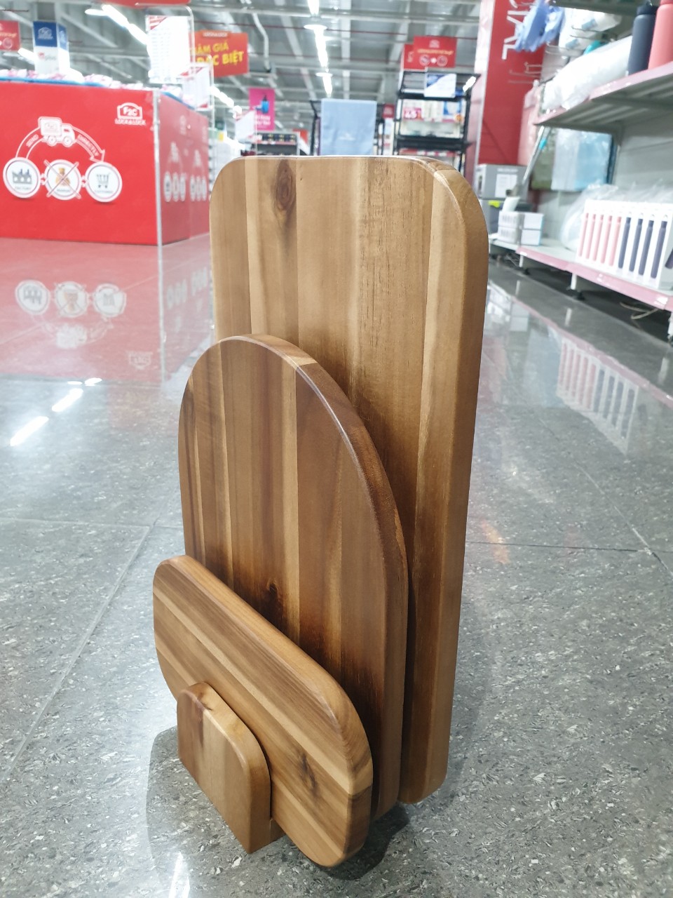 Bộ 3 Thớt Gỗ Acacia Kèm Giá Đỡ LocknLock CKD075S4