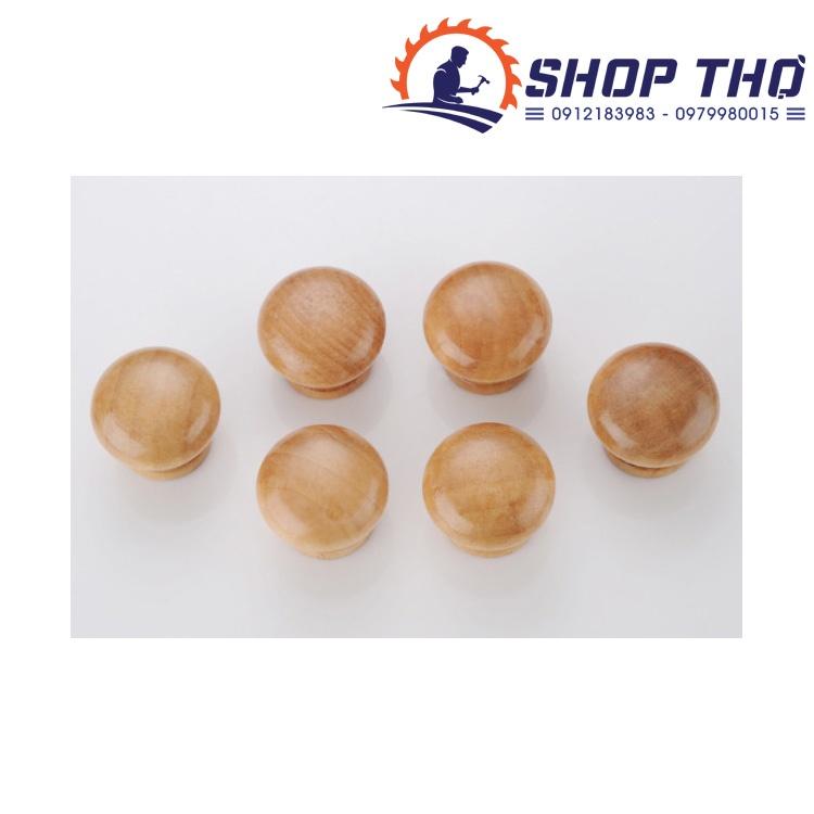 Núm gỗ màu gỗ sơn bóng lắp cánh tủ nội thất