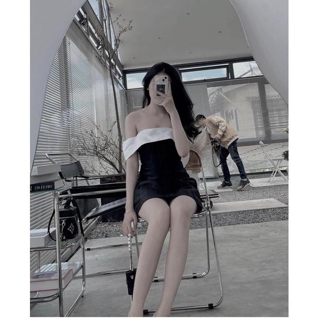 Váy nơ sau trễ vai 1148