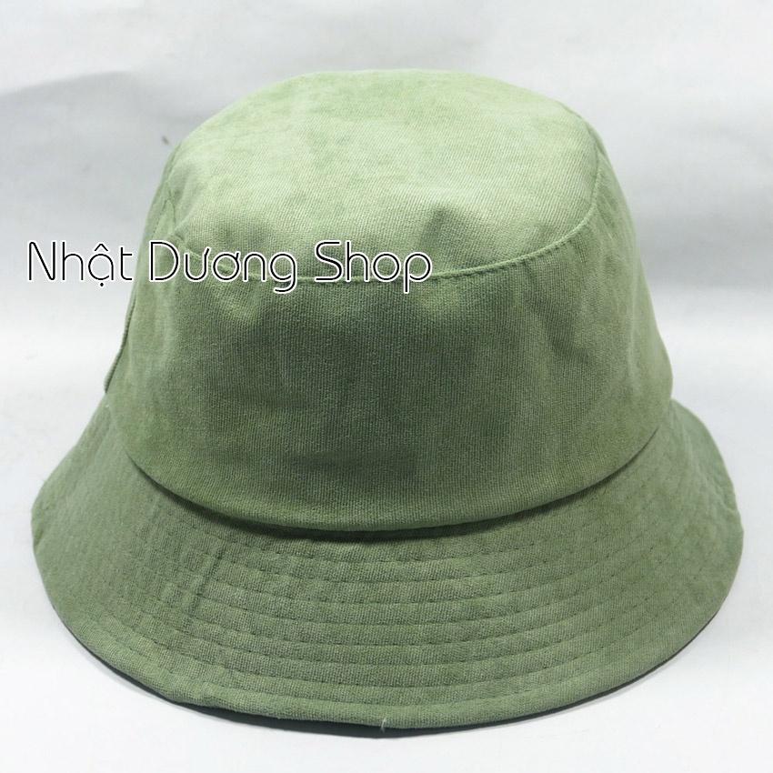 Mũ bucket vành cụp nhung thêu chữ C phong cách Nón tai bèo nam nữ unisex cao cấp