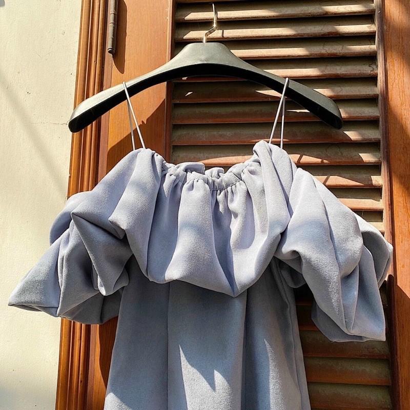 Đầm Xinh WASABI DRESS thiết kế phần thân bồng bềnh sau lưng bo chun thích hợp các buổi tiệc đi chơi