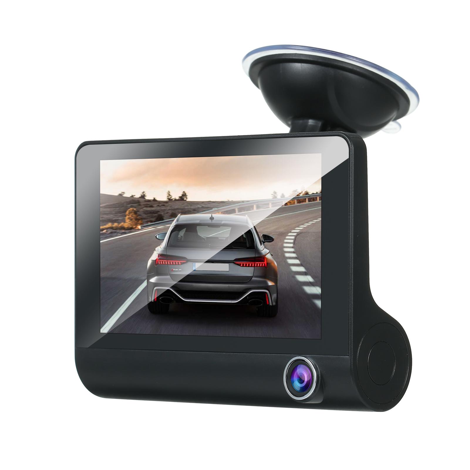 1080P Full HD Dash Cam with 4 Inch IPS Screen Front and Rear Dual Dash Camera Driving Recorder