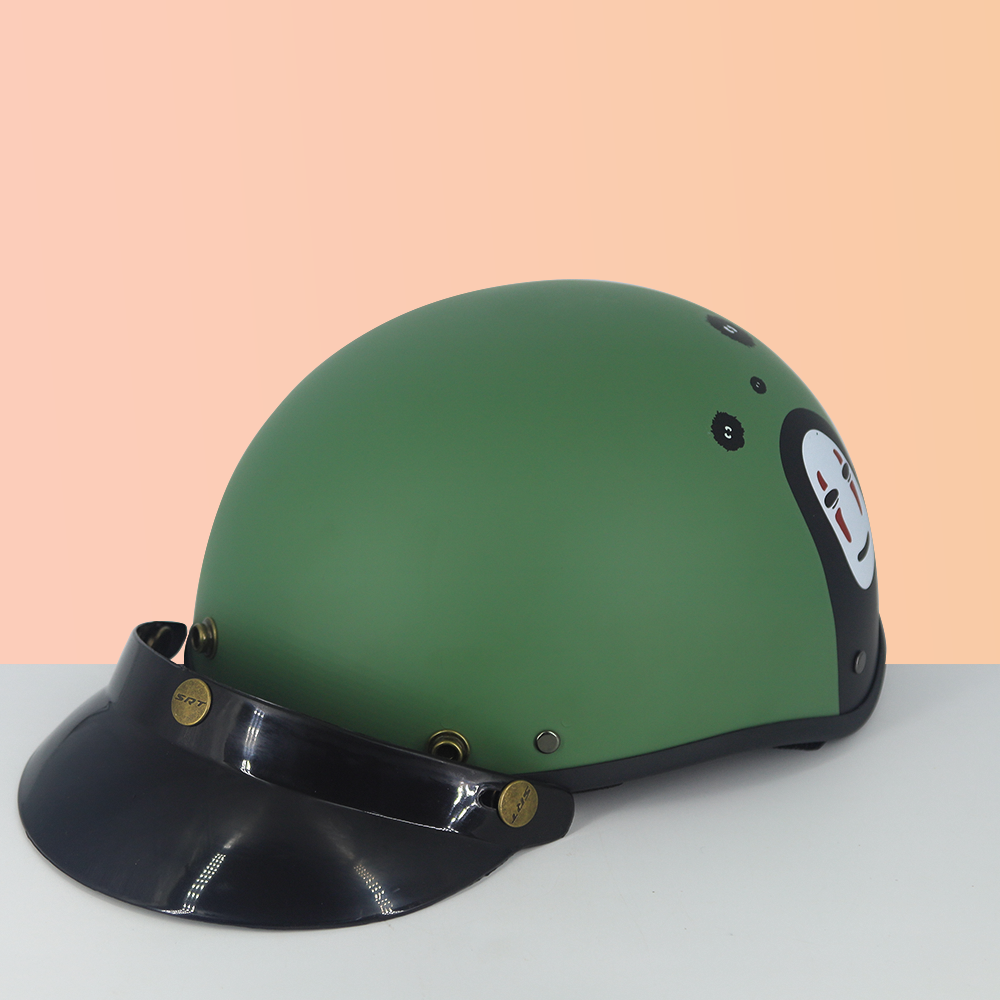 Mũ bảo hiểm nửa đầu SRT tem Vô diện kèm kính chống bụi UV400/Kính phi công - Nón 1/2 đầu tem thời trang