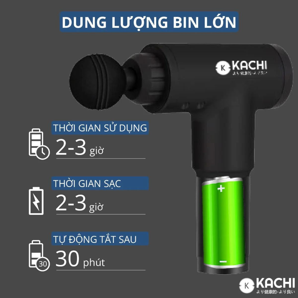 Máy massage trị liệu cầm tay không dây Kachi MK340 giảm đau nhức giảm căng cơ - Hỗ Trợ Mát Xa Chuyên Sâu, Giảm Đau Cơ, Cứng Khớp