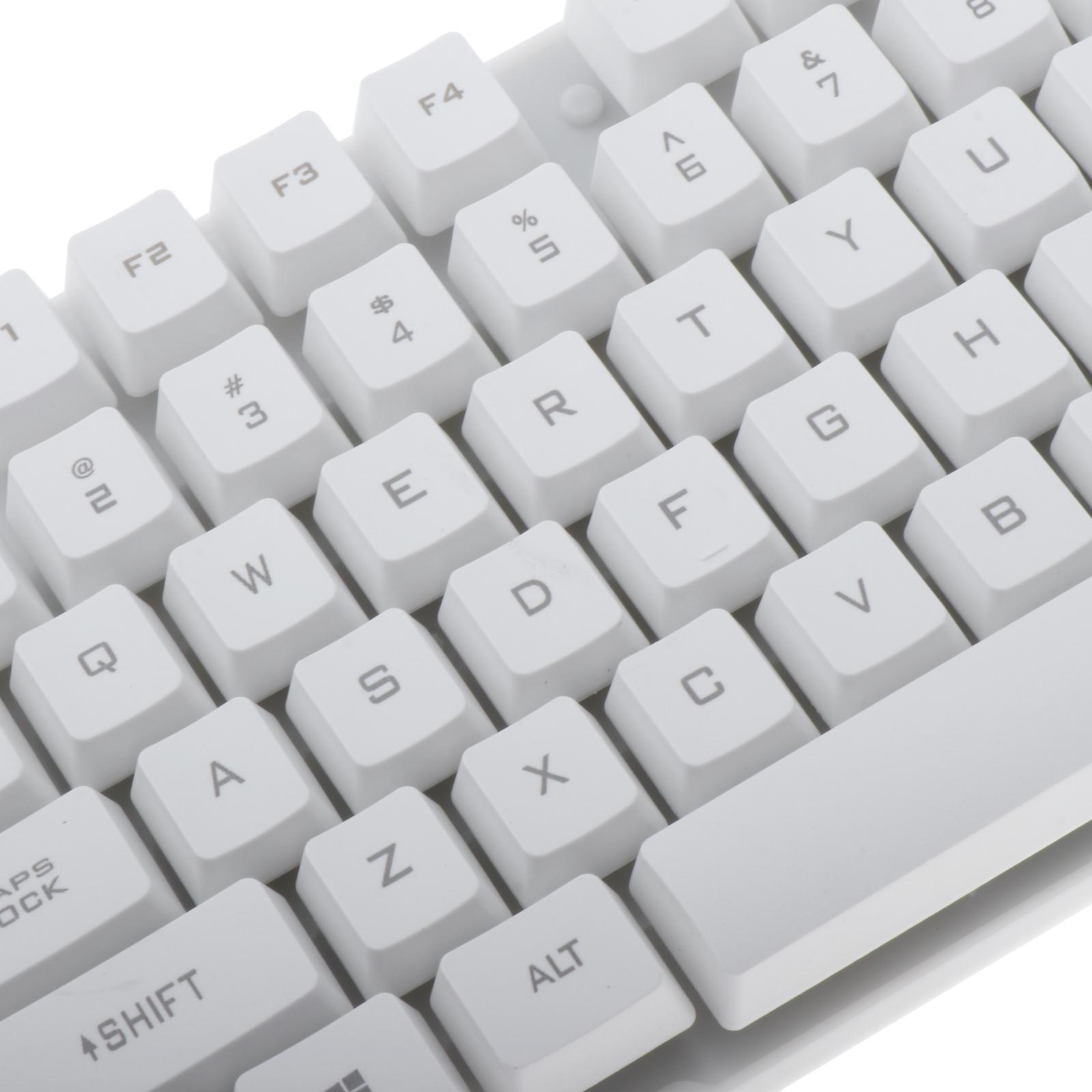 Wired Gaming Keyboard RGB Backlit Multimedia Keys white