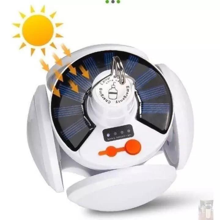 Bóng đèn led tích điện, năng lượng mặt trời hình 4 Cánh Hoa có thể đóng mở