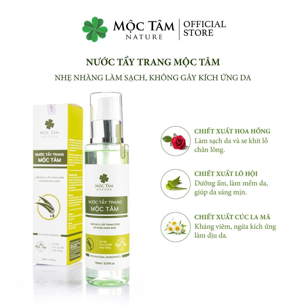 Nước Tẩy Trang Mộc Tâm 150ml - Tinh Chất Thiên Nhiên Sạch Sâu, Cấp Ẩm, Không Gây Kích Ứng Da (Mộc Tâm Nature)